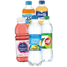 Sisi, 7UP, Rivella, Sourcy vitaminwater of Crystal Clear